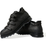 Dolce & Gabbana Black Leather Strap Men Ankle Boots Shoes MV5545-42.5