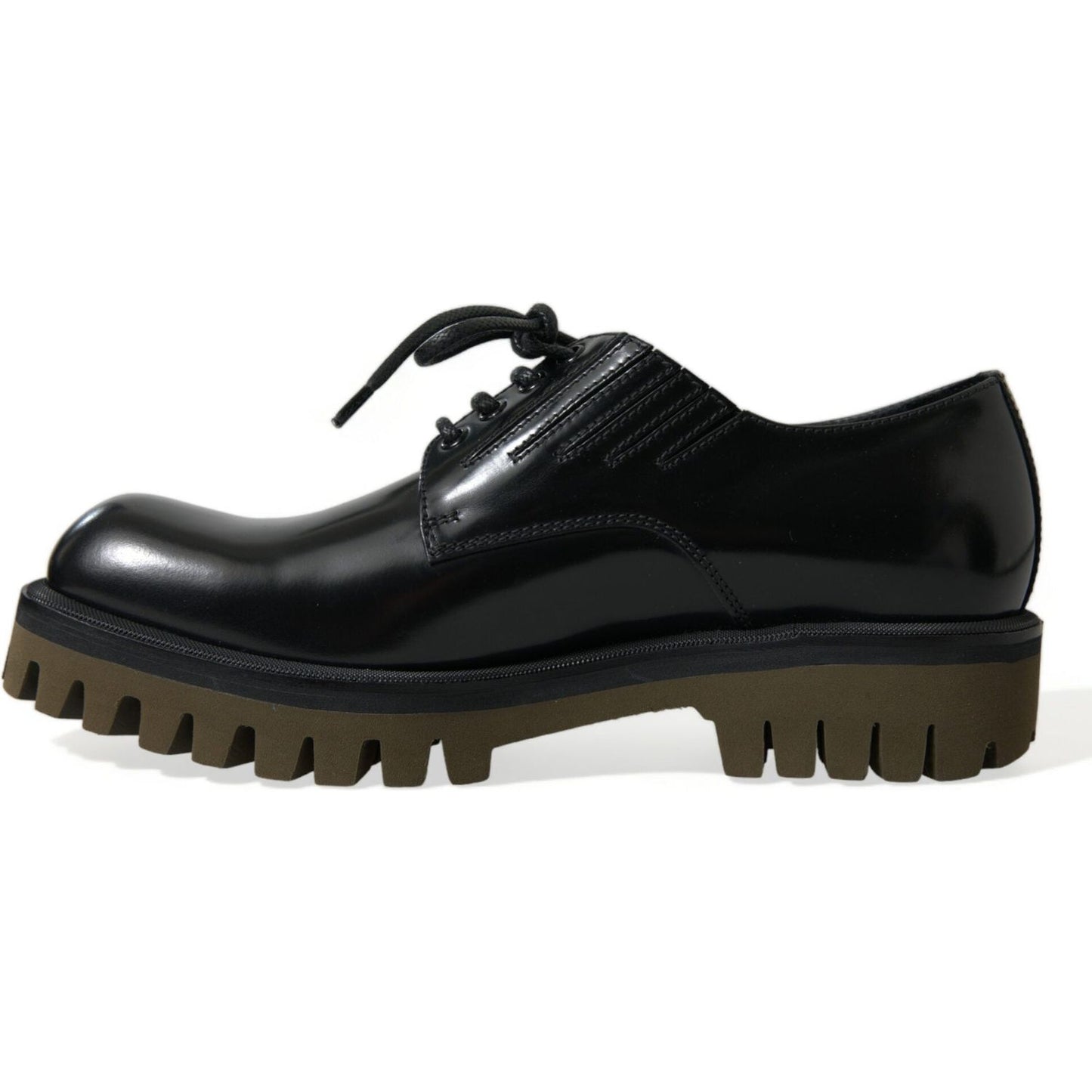 Dolce & Gabbana Black Leather Lace Up Derby Men Dress Shoes MV5575-39.5