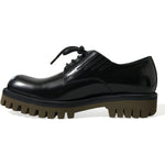 Dolce & Gabbana Black Leather Lace Up Derby Men Dress Shoes MV5575-39.5