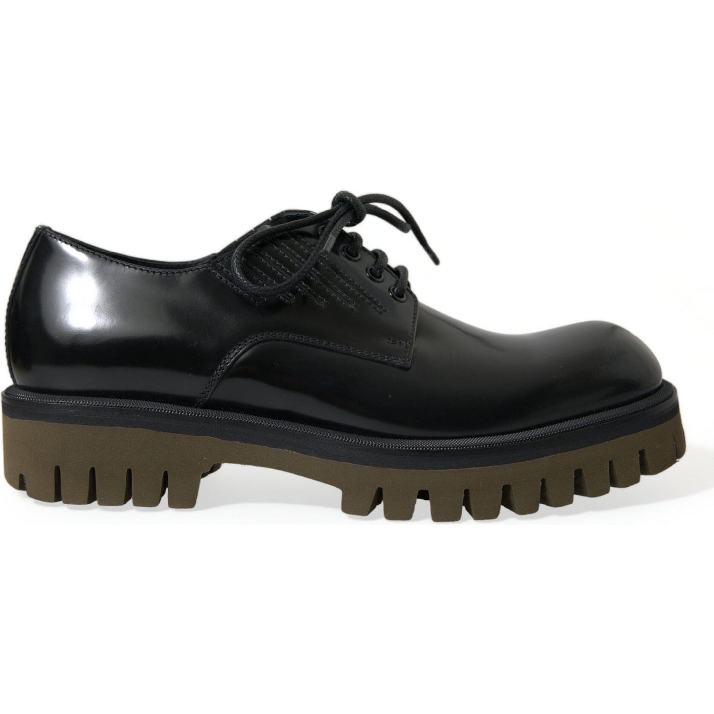 Dolce & Gabbana Black Leather Lace Up Derby Men Dress Shoes MV5575-39.5