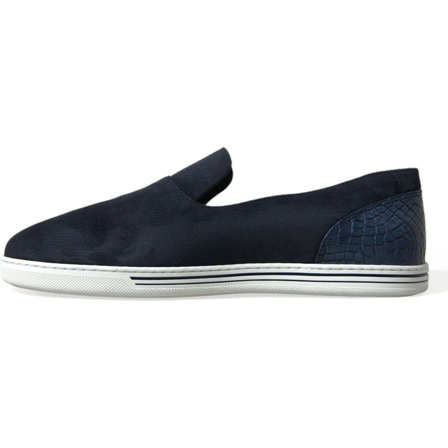 Dolce & Gabbana Blue Suede Caiman Loafers Saint Tropez Shoes MV5580-39