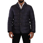Dolce & Gabbana Blue Silk Goat Coat Blouson Winter Jacket JKT3300-IT44