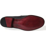 Dolce & Gabbana Black Brocade Men Slip On Loafer Dress Shoes MV5550-40.5