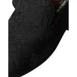 Dolce & Gabbana Black Brocade Men Slip On Loafer Dress Shoes MV5550-40.5