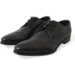 Dolce & Gabbana Black Leather Lace Up Formal Derby Dress Shoes MV5564-43