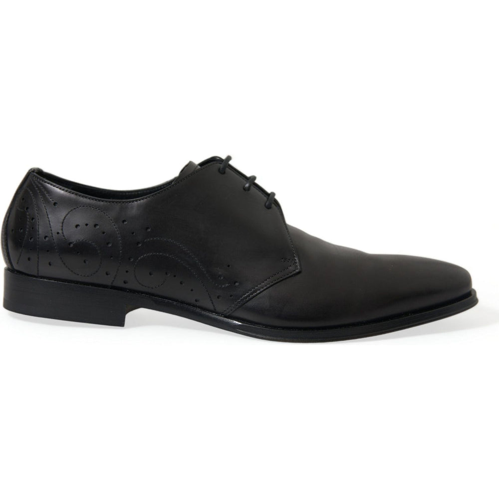 Dolce & Gabbana Black Leather Lace Up Formal Derby Dress Shoes MV5564-43
