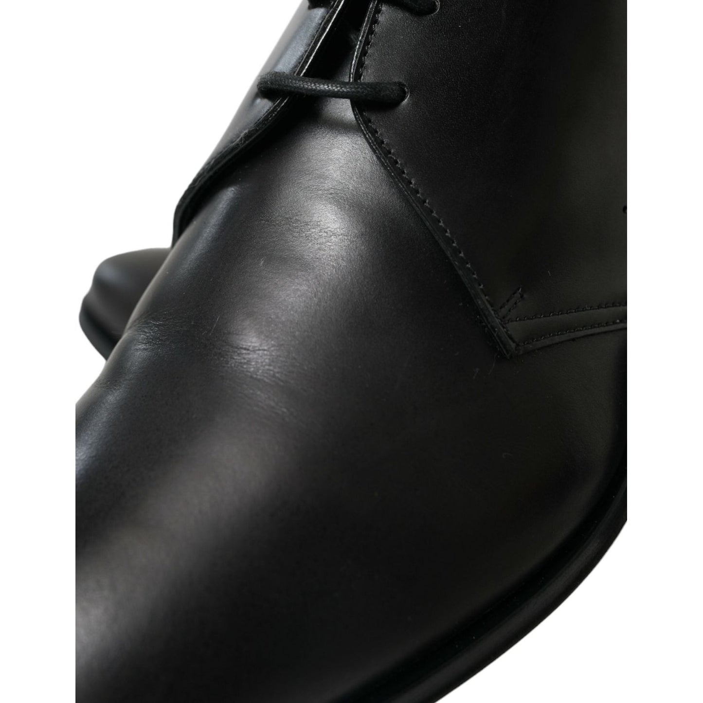 Dolce & Gabbana Black Leather Lace Up Formal Derby Dress Shoes MV5564-43