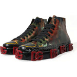 Dolce & Gabbana Multicolor Camouflage High Top Sneakers Shoes MV5549-40