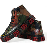Dolce & Gabbana Multicolor Camouflage High Top Sneakers Shoes MV5549-40