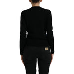 Dolce & Gabbana Black Bird Wool Long Sleeve Cardigan Sweater TSH84527-38