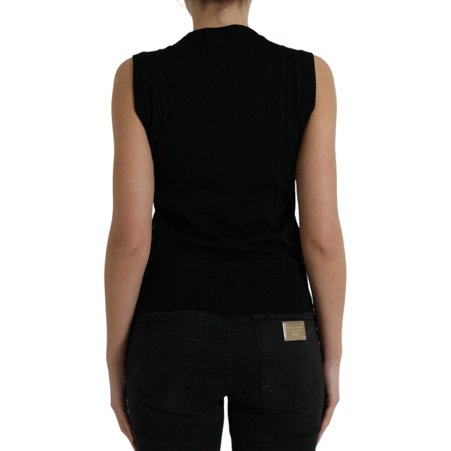 Dolce & Gabbana Black Jungle Crew Neck Sleeveless Tank Top TSH84528-36