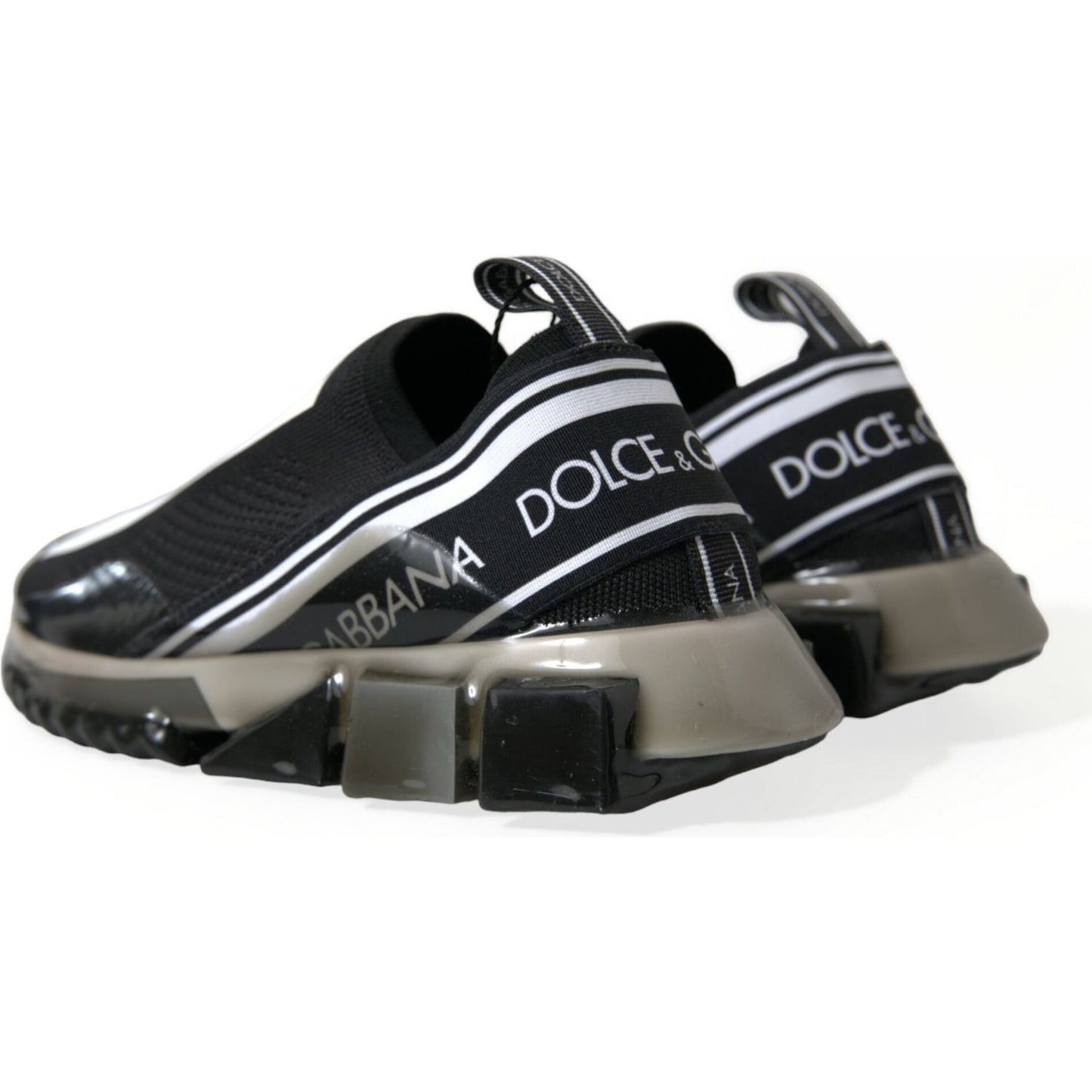 Dolce & Gabbana Black White Slip On Sneakers Sorrento Shoes MV5584-39