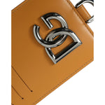 Dolce & Gabbana Orange Calf Leather Credit Card Holder Clip On Wallet BAG1113