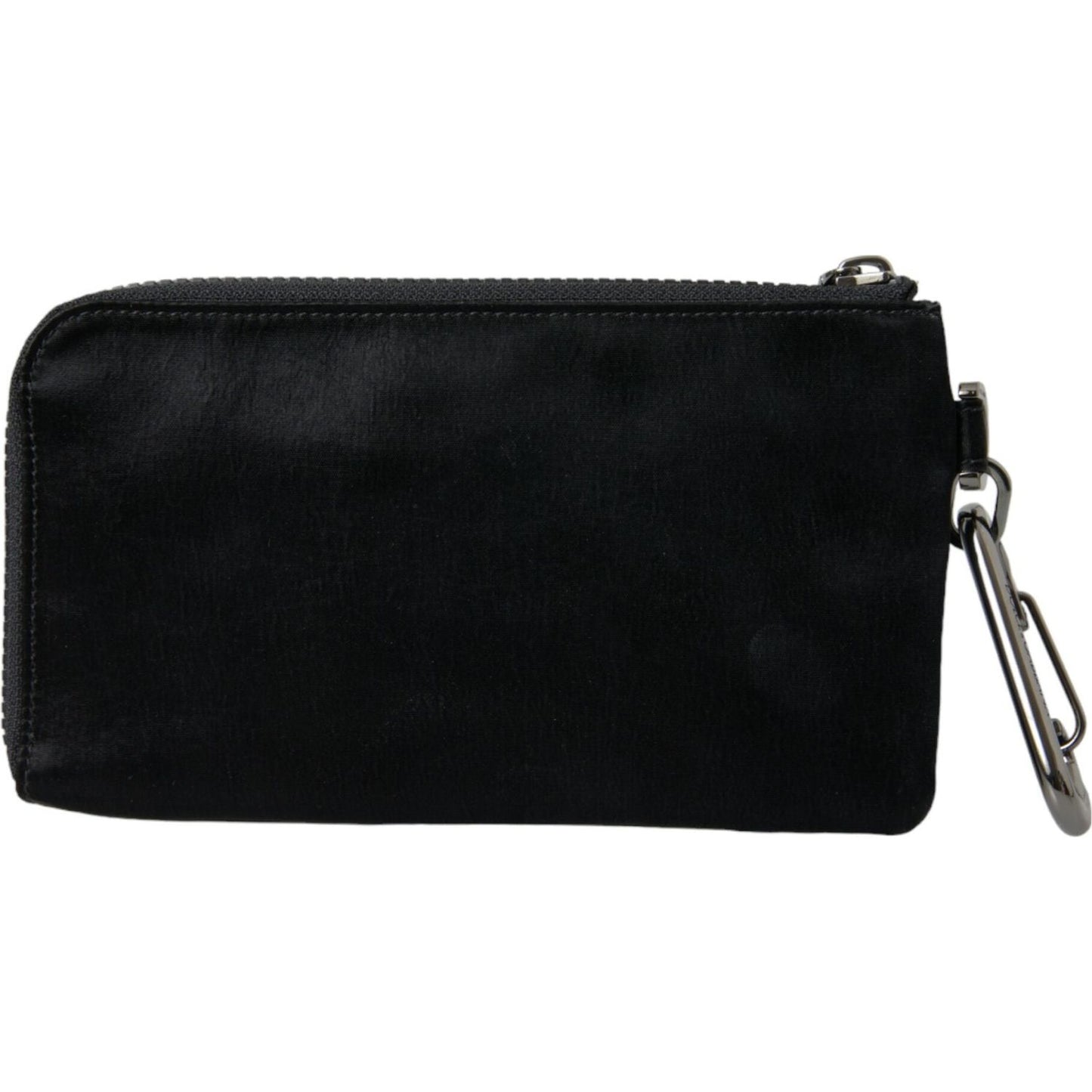 Dolce & Gabbana Black Nylon Logo Plaque Keyring Pouch Clutch Bags BAG1122