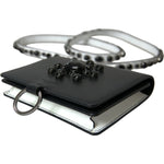 Dolce & Gabbana Black White Leather Crystal Embellished Cardholder Wallet BAG1131