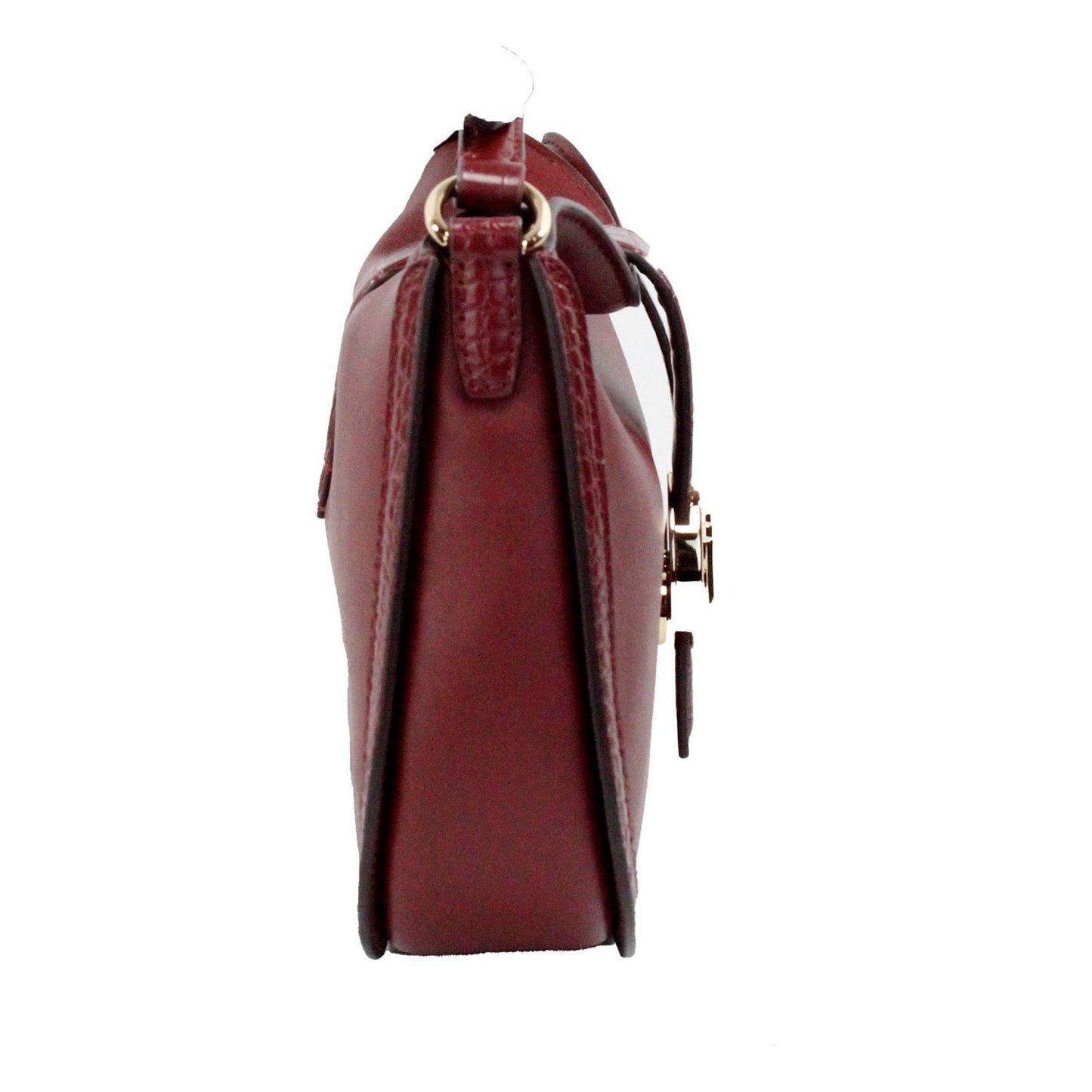 Michael Kors Gabby Small Dark Cherry Leather Foldover Hobo Crossbody Bag 79750