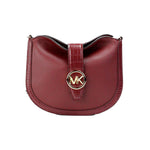 Michael Kors Gabby Small Dark Cherry Leather Foldover Hobo Crossbody Bag 79750