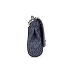Michael Kors Jet Set Medium Navy Blue PVC Convertible Pouchette Crossbody Bag 88039
