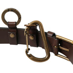 Dolce & Gabbana Brown Calf Leather Gold Metal Buckle Belt BEL9034-100