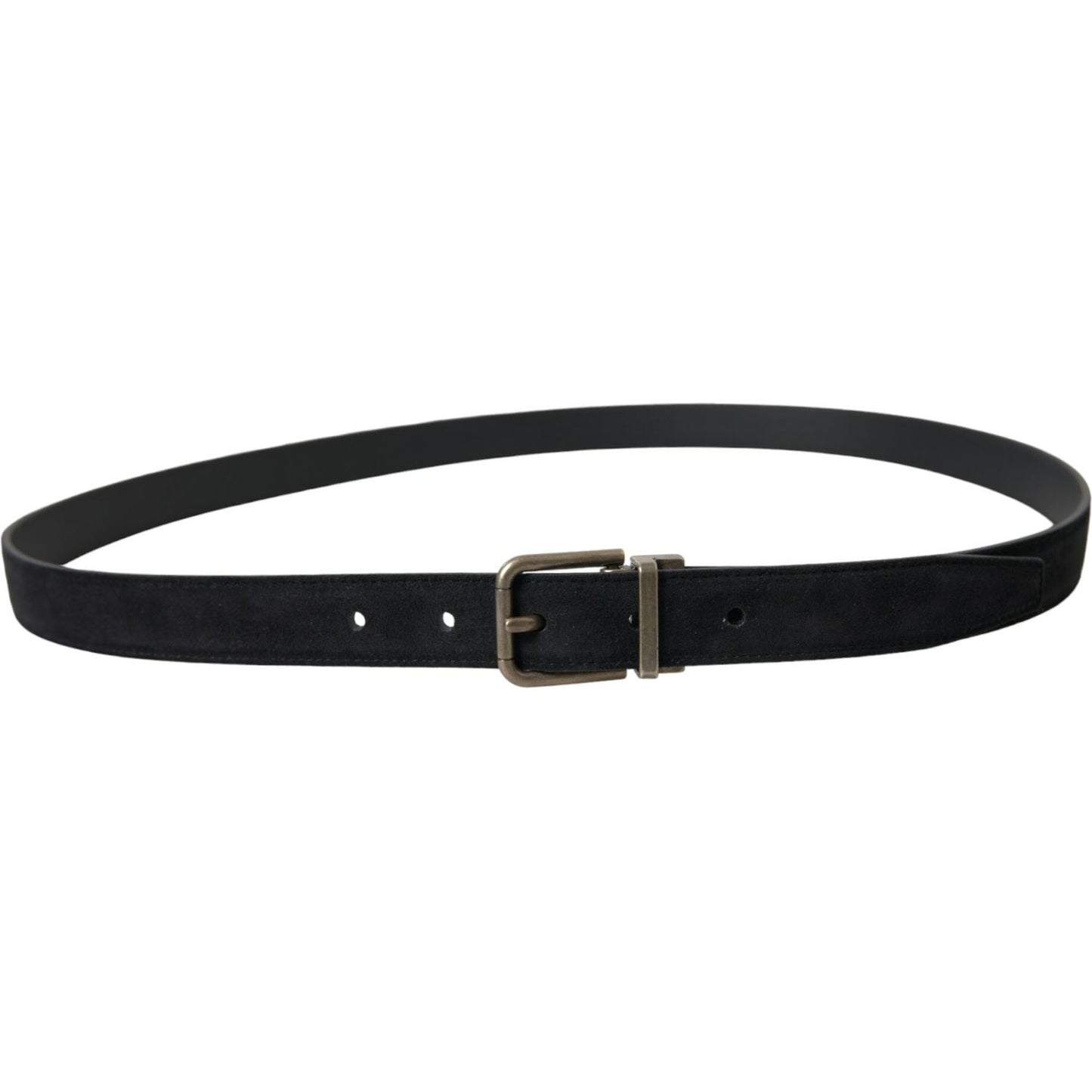 Dolce & Gabbana Black Goat Leather Antique Metal Buckle Belt BEL9095-110