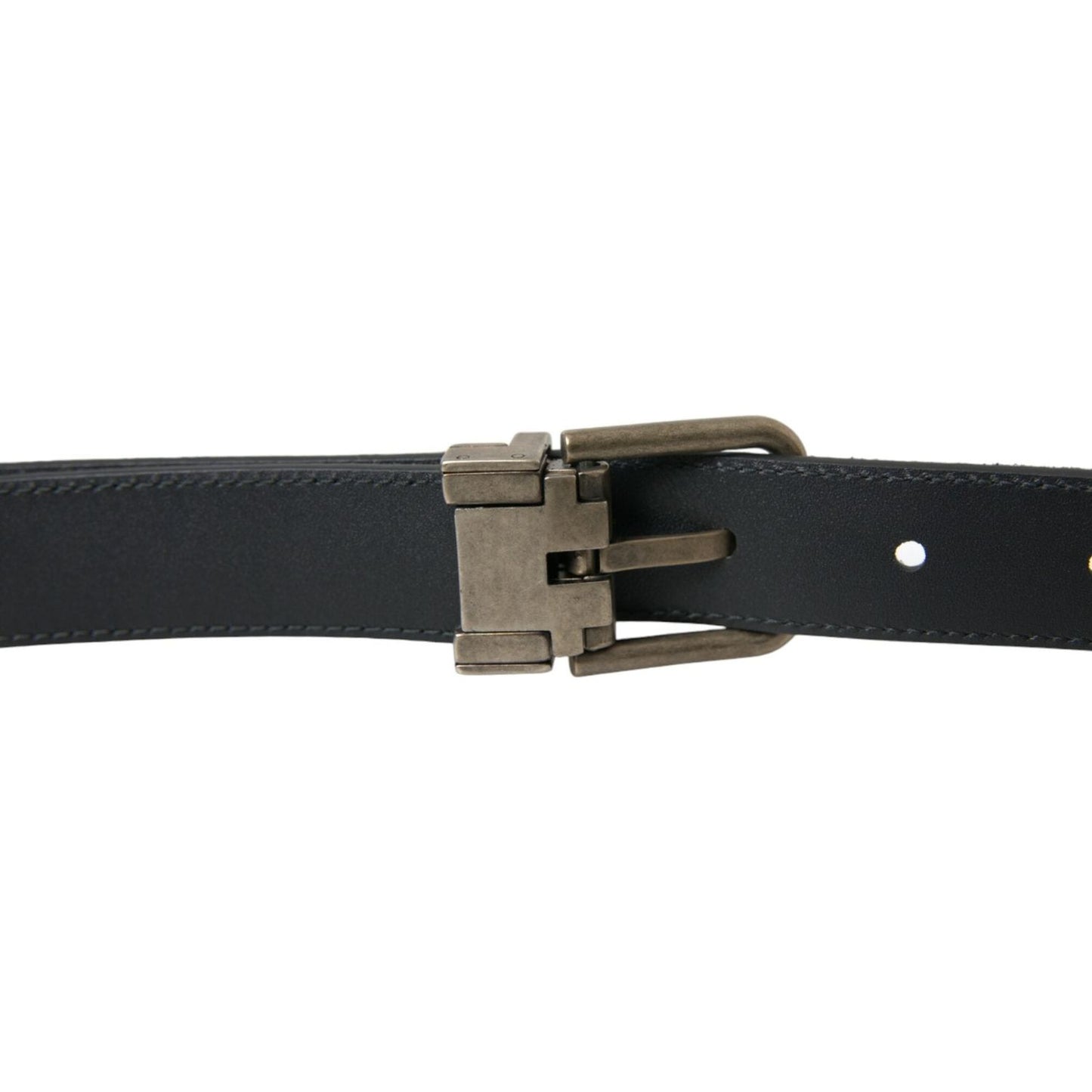 Dolce & Gabbana Black Goat Leather Antique Metal Buckle Belt BEL9095-110
