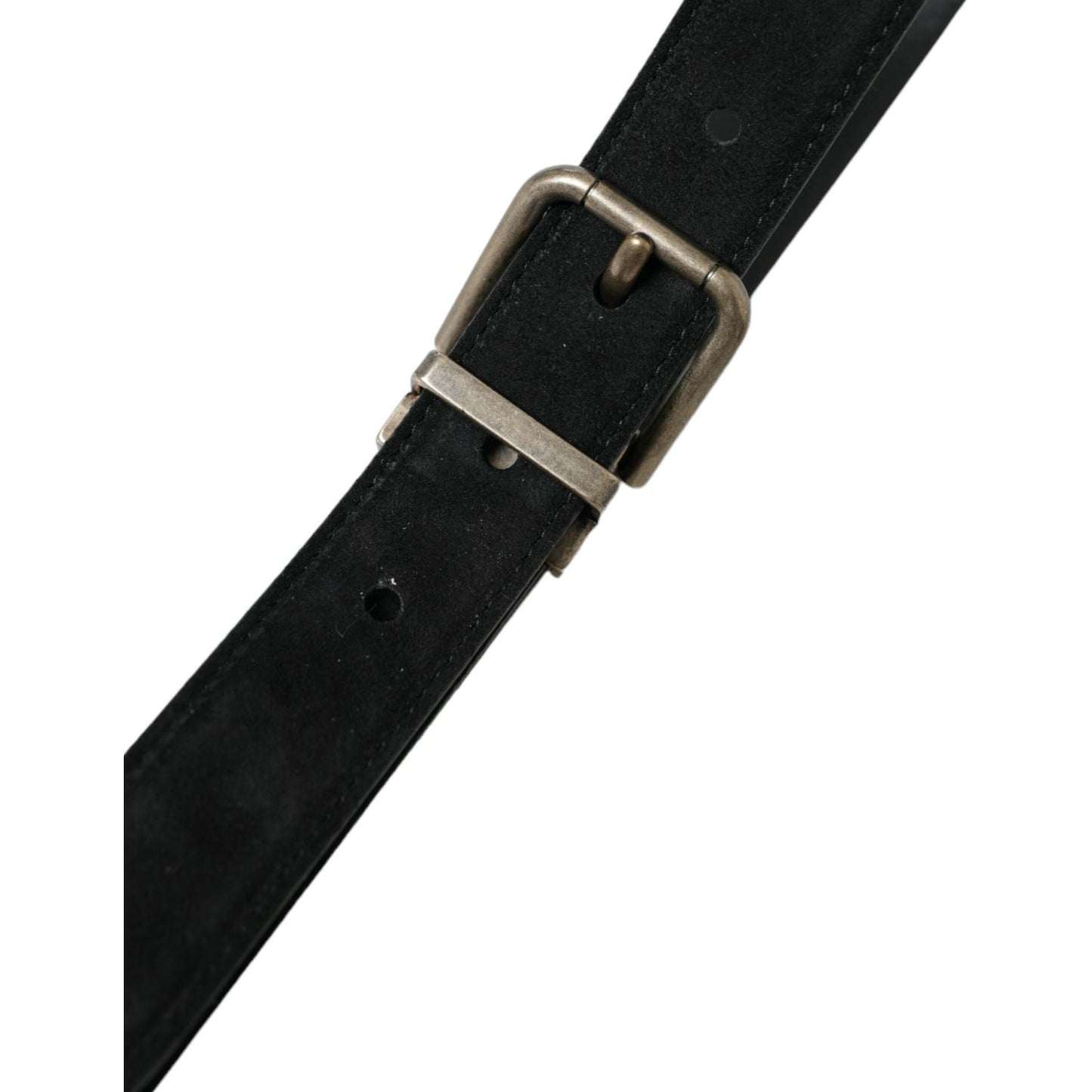 Dolce & Gabbana Black Goat Leather Antique Metal Buckle Belt BEL9095-110