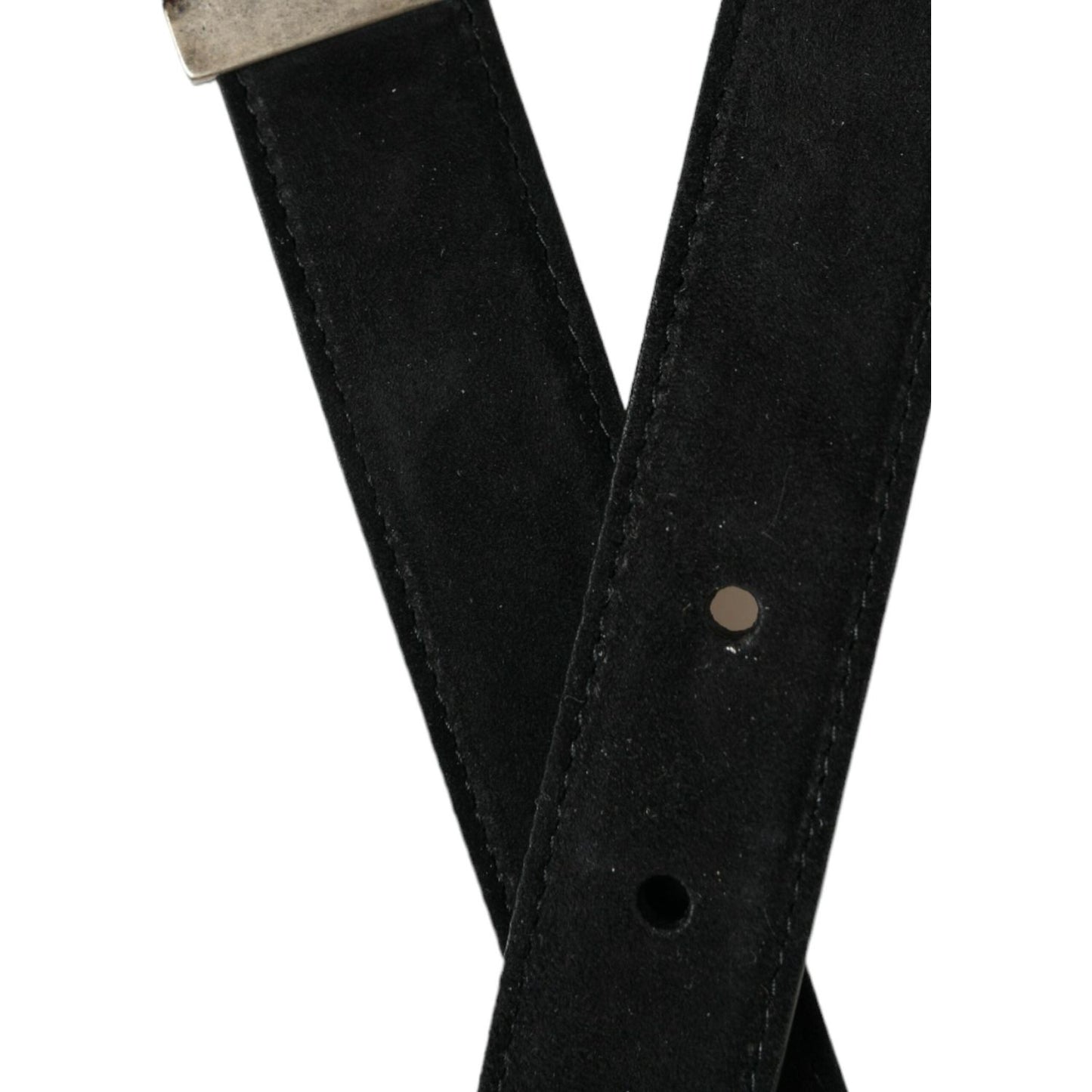 Dolce & Gabbana Black Goat Leather Antique Metal Buckle Belt BEL9095-110