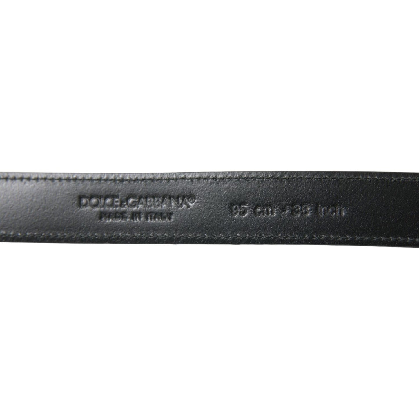 Dolce & Gabbana Black Leather Silver Metal Buckle Belt BEL9117-95