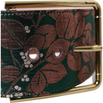 Dolce & Gabbana Multicolor Floral Jacquard Lurex Gold Buckle Belt WMB346-75