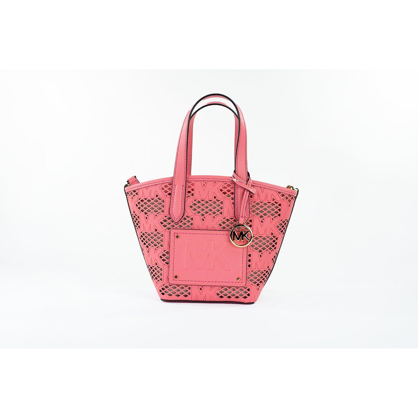 Michael Kors Kimber Small Tea Rose Leather 2-in-1 Zip Tote Messenger Bag Purse 80597