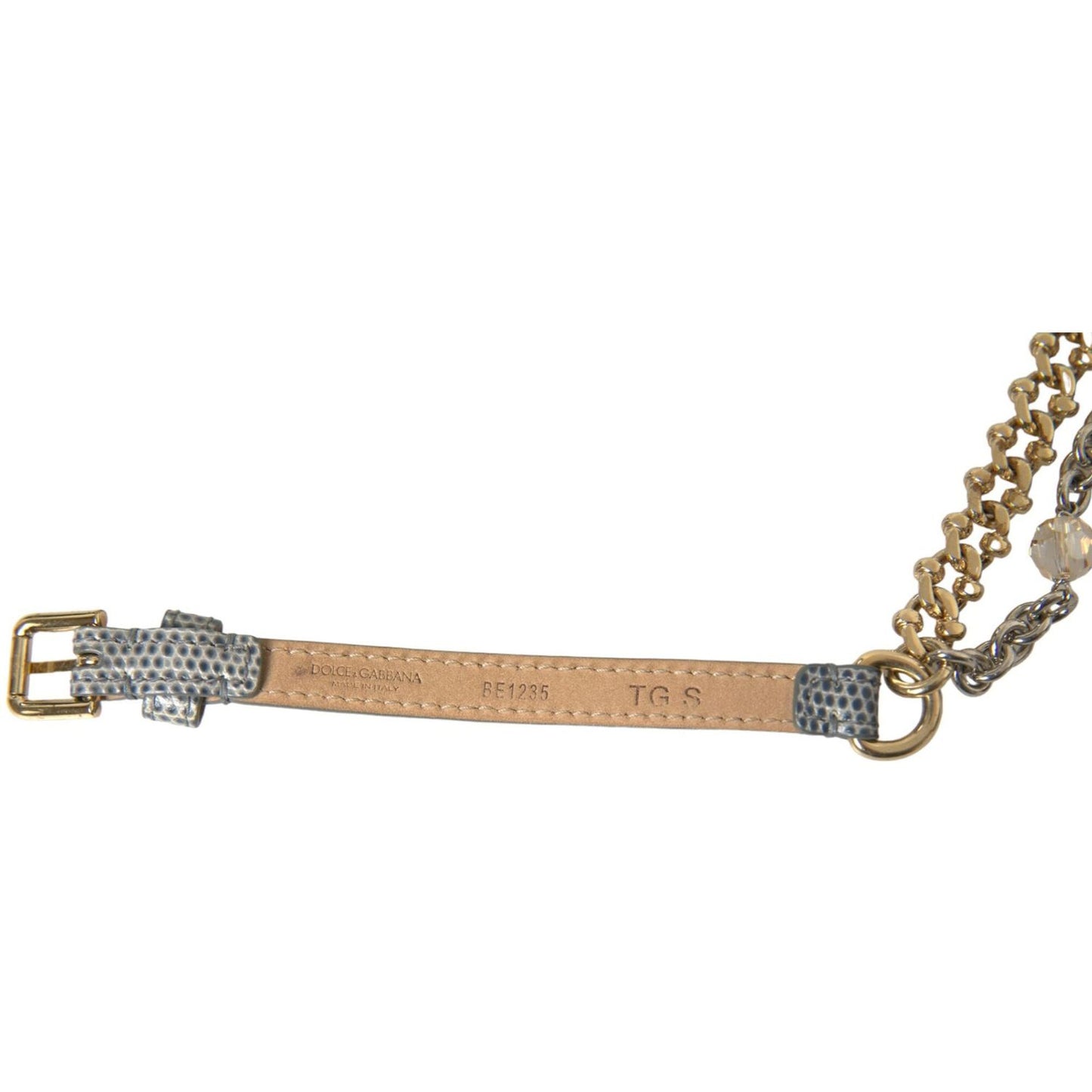 Dolce & Gabbana Blue Braided Gold Brass Chain Waist Belt