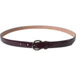 Dolce & Gabbana Maroon Leather Silver Metal Buckle Belt WMB317-95
