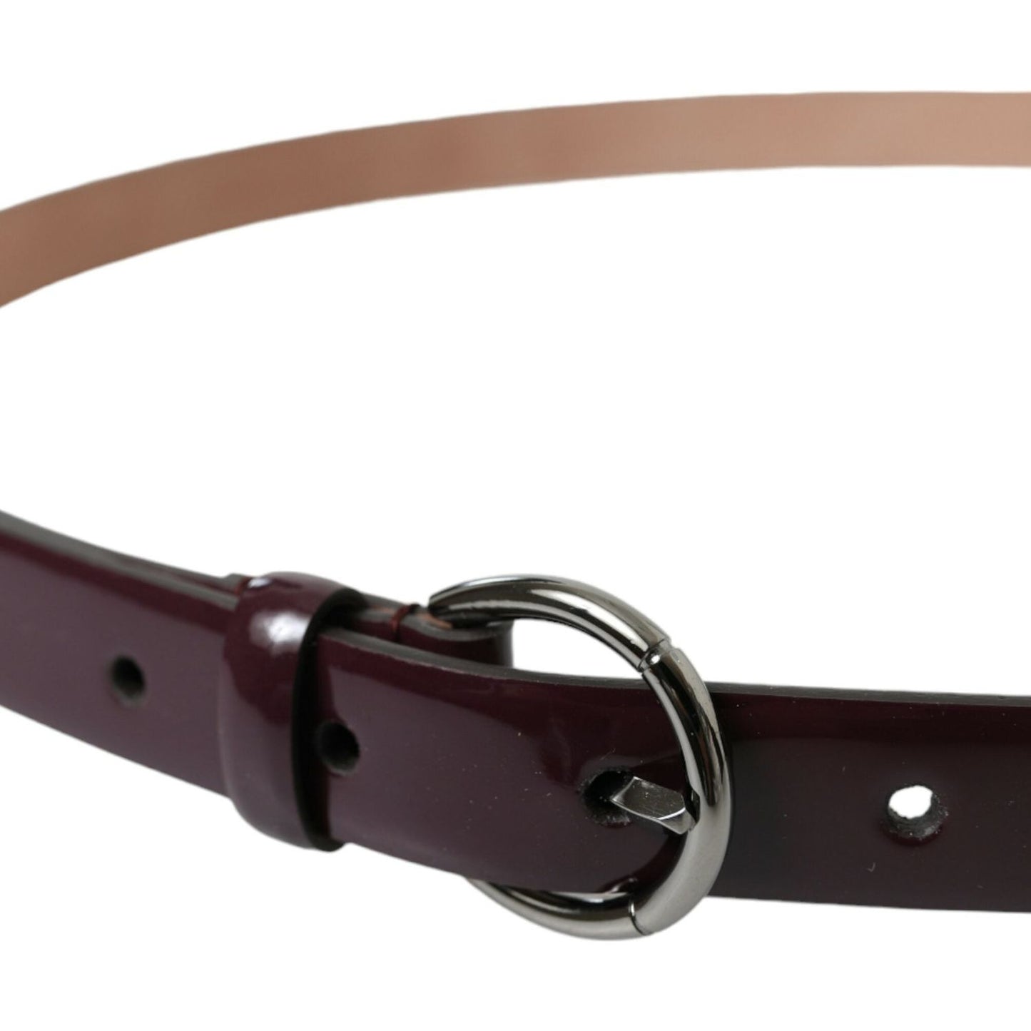 Dolce & Gabbana Maroon Leather Silver Metal Buckle Belt WMB317-95