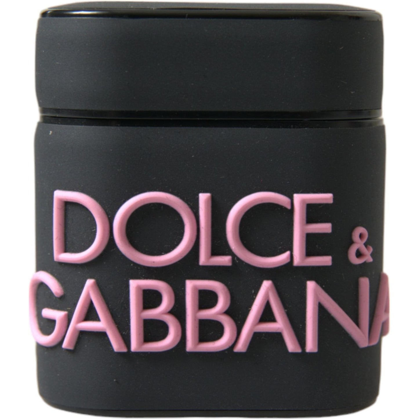 Dolce & Gabbana Black Pink Silicone Embossed Logo Airpods Case SMY101358