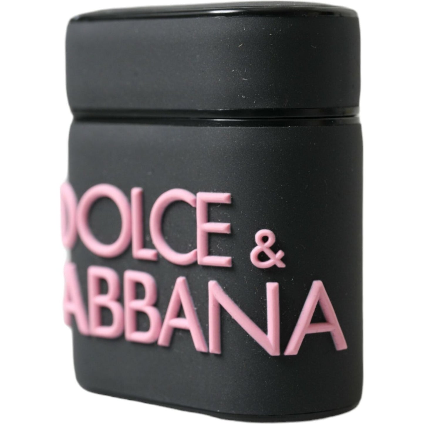 Dolce & Gabbana Black Pink Silicone Embossed Logo Airpods Case SMY101358