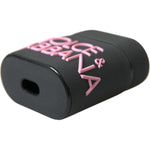 Dolce & Gabbana Black Pink Silicone Embossed Logo Airpods Case SMY101358