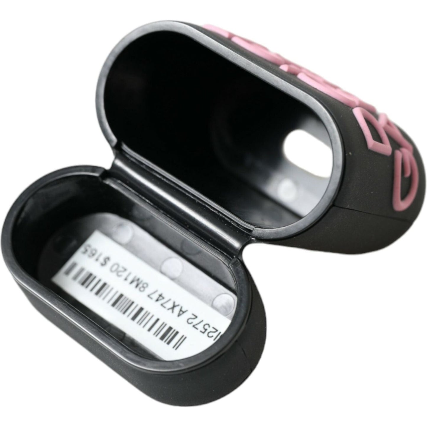 Dolce & Gabbana Black Pink Silicone Embossed Logo Airpods Case SMY101358