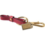 Dolce & Gabbana Red Calf Leather Gold Metal Logo Plaque Keyring Keychain SMY101283