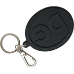 Dolce & Gabbana Black Rubber DG Logo Silver Brass Metal Keyring Keychain SMY101363