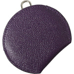 Dolce & Gabbana Purple Calfskin Leather Round Logo Hand Mirror Holder SMY101352