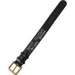 Dolce & Gabbana Black Textured Leather Gold Tone Metal Buckle Armband SMY101279
