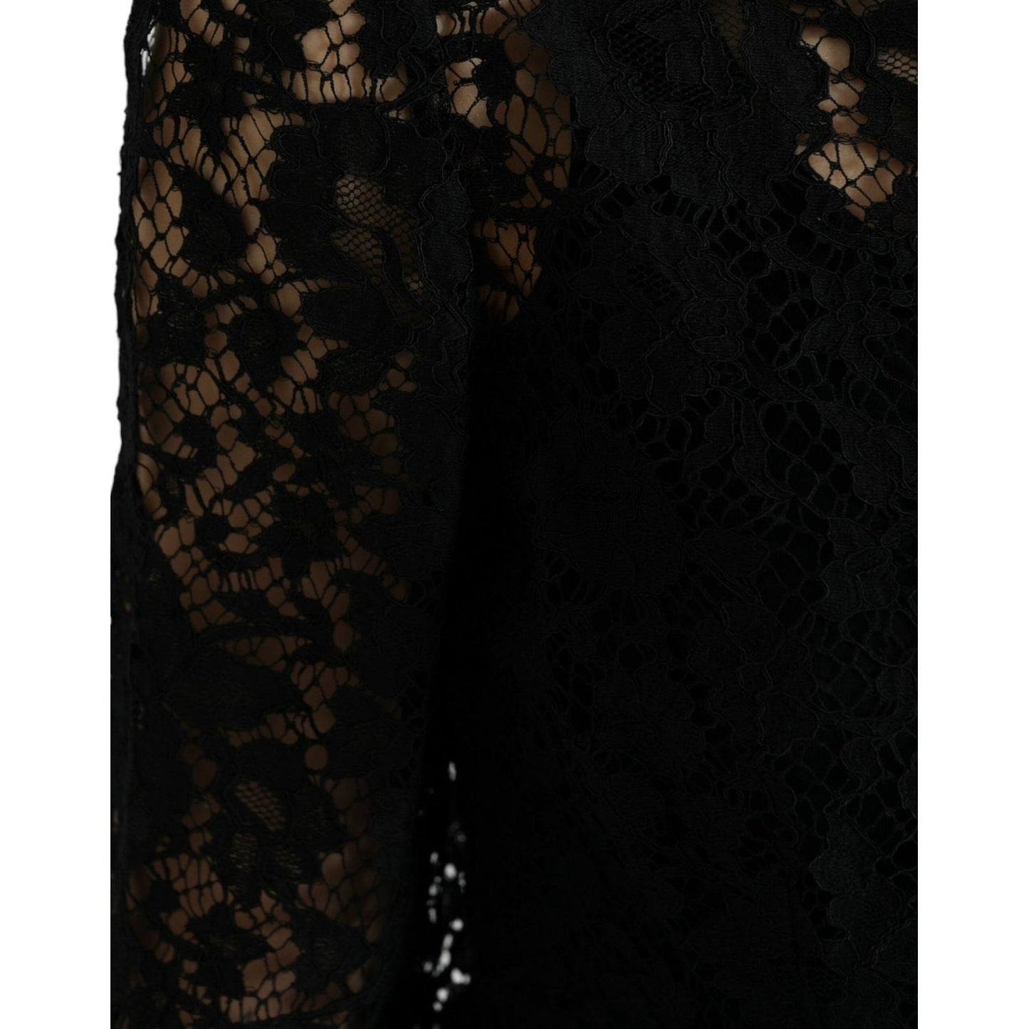 Dolce & Gabbana Black Floral Lace Long Sleeves Blouse Top TSH84780-42
