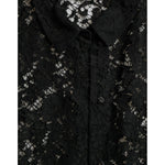 Dolce & Gabbana Black Floral Lace Long Sleeves Blouse Top TSH84780-42