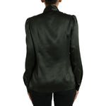Dolce & Gabbana Gray Long Sleeves Ascot Collar Blouse Top TSH84791-44