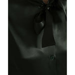 Dolce & Gabbana Gray Long Sleeves Ascot Collar Blouse Top TSH84791-44