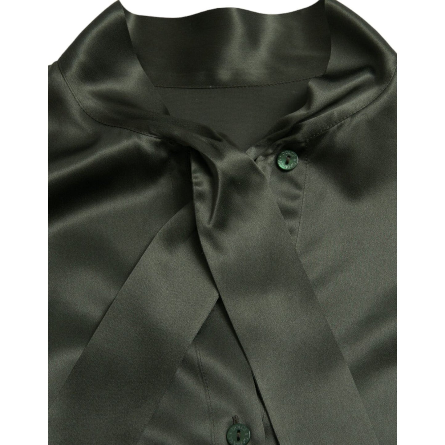 Dolce & Gabbana Gray Long Sleeves Ascot Collar Blouse Top TSH84791-44