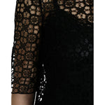 Dolce & Gabbana Black Floral Lace Short Sleeves Blouse Top TSH84797-38