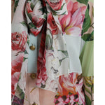 Dolce & Gabbana Multicolor Floral Patchwork Ascot Collar Top TSH84798-40