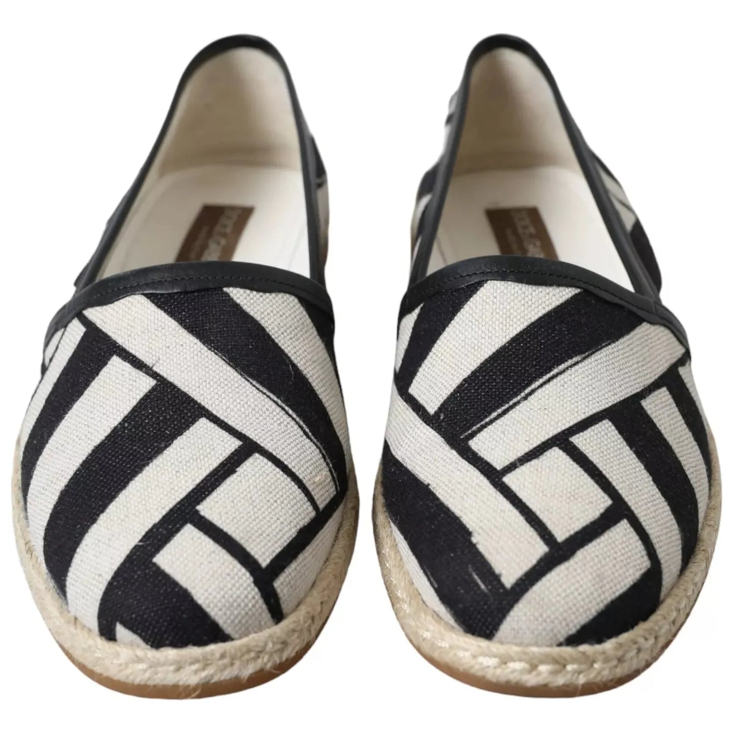 Dolce & Gabbana Black White Stripes Slip On Espadrille Shoes MV7921-41