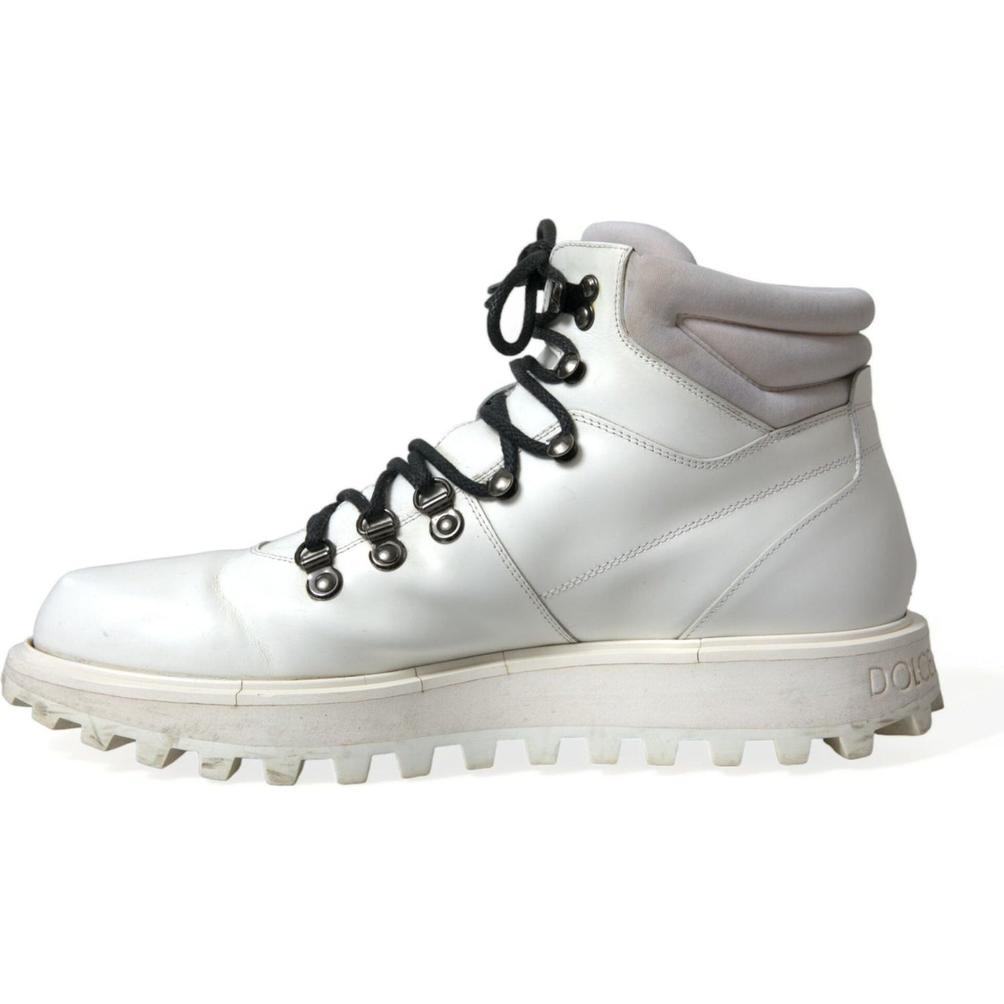 Dolce & Gabbana White Vulcano Trekking Ankle Boots Shoes MV5607-43